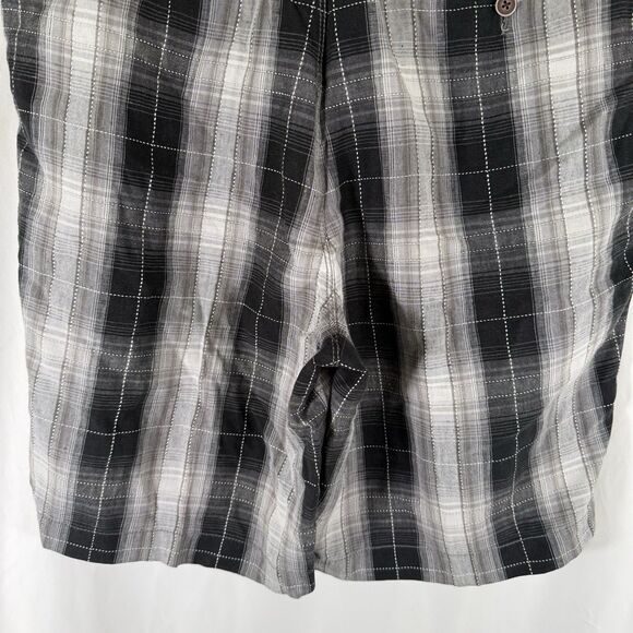 Tommy Bahama Silk Linen Shorts Men's 38 Grey Plaid Button Zip Flat Front 10" In - Picture 9 of 9